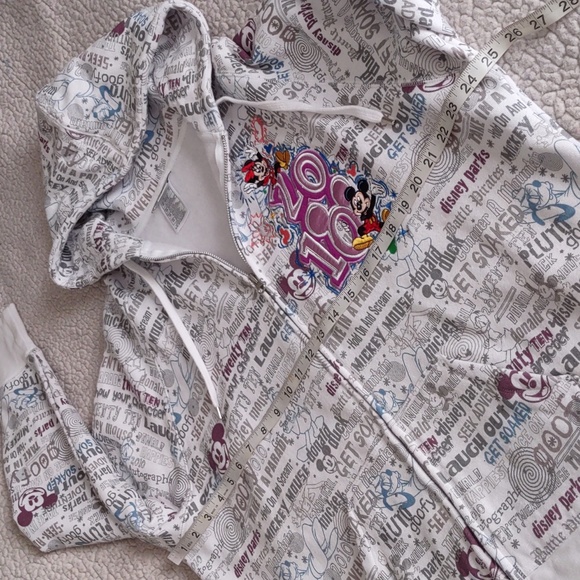 Walt Disney World Disneyland Resort 1X 2010 Word Print Full Zip Embroider Hoodie - Picture 10 of 15
